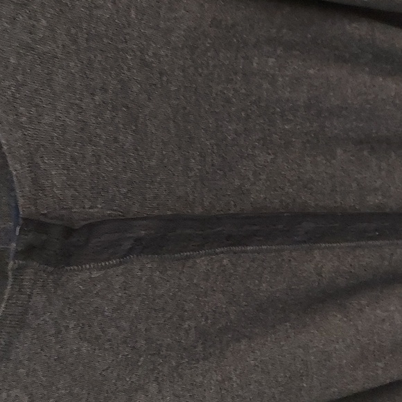 LOFT Charcoal Gray And Black Short Sleeve Cropped Button Down Sweater - Picture 3 of 9